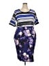 ELOQUII Floral Stripes White Purple Casual Dress Size 22 Plus - photo 1