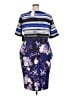 ELOQUII Floral Stripes White Purple Casual Dress Size 22 Plus - photo 2