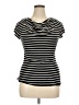 Max Studio Stripes Black Short Sleeve Turtleneck Size XL - photo 1