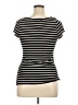 Max Studio Stripes Black Short Sleeve Turtleneck Size XL - photo 2