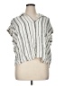 Gap Stripes Ivory Short Sleeve Blouse Size XL (tall) - photo 1