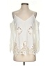 Bebe Floral Solid Ivory Sleeveless Blouse Size S - photo 1