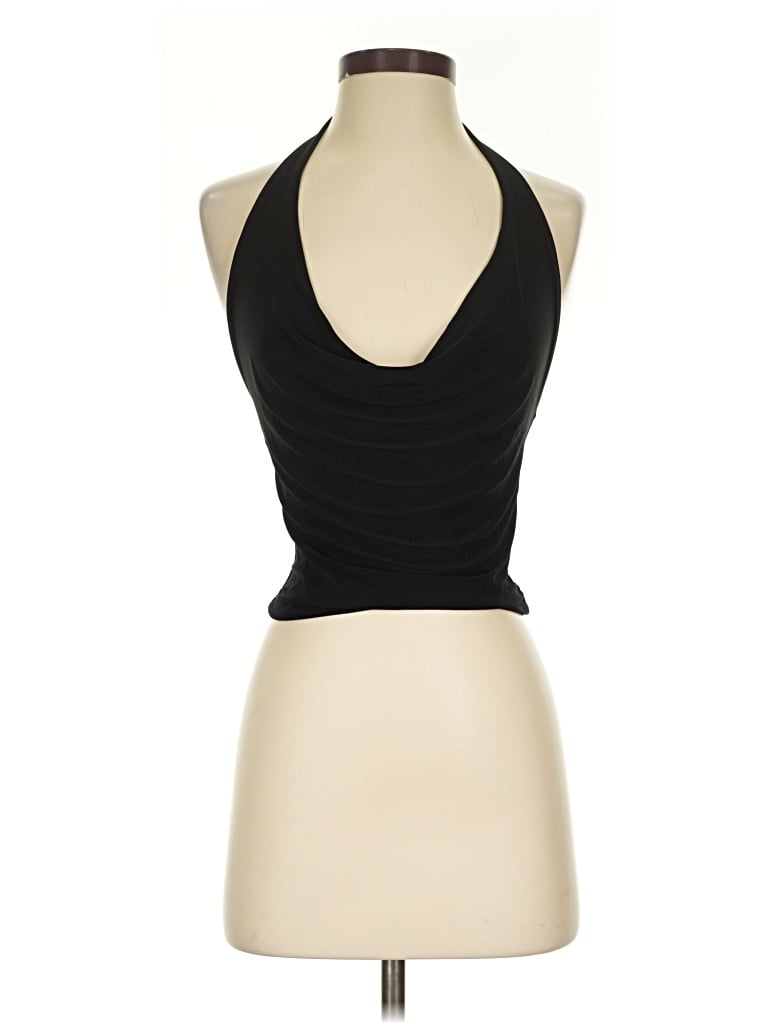 Pre-owned Bershka Tank Top Black Halter Neckline Tops