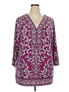 Jm Collection 3/4 Sleeve Blouse