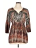 One World Gray 3/4 Sleeve Blouse Size L - photo 1
