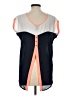 rue21 100% Polyester Color Block Blue Short Sleeve Blouse Size L - photo 2
