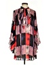 BCBGeneration 100% Polyester Floral Graphic Checkered-gingham Color Block Black Pink Casual Dress Size XS - photo 1