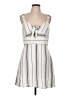JOA 100% Polyester Stripes Ivory Casual Dress Size L - photo 1