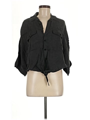 Zara 3/4 Sleeve Button-Down Shirt (view 1)