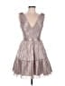 Xscape Metallic Silver Cocktail Dress Size 6 - photo 1