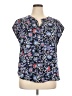 Liz Claiborne 100% Polyester Blue Short Sleeve Blouse Size XL - photo 1
