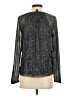 Banana Republic 100% Polyester Metallic Silver Long Sleeve Blouse Size XS - photo 2