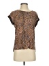 Hem & Thread 100% Rayon Animal Print Brown Short Sleeve Blouse Size S - photo 1