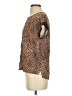 Hem & Thread 100% Rayon Animal Print Brown Short Sleeve Blouse Size S - photo 5