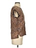 Hem & Thread 100% Rayon Animal Print Brown Short Sleeve Blouse Size S - photo 4