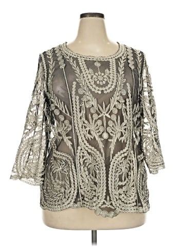 Pinky 3/4 Sleeve Blouse (view 1)