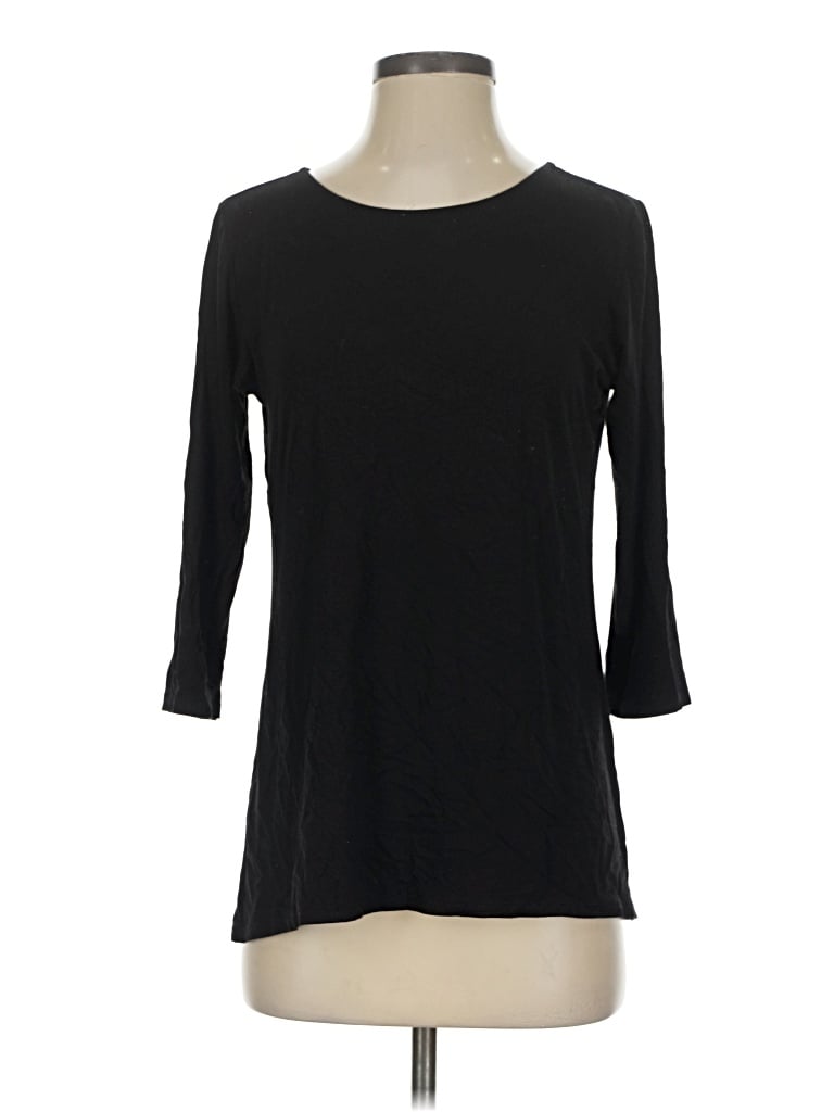Pre-owned Kim & Cami 3/4 Sleeve T-shirt In Black