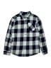 Hurley Checkered-gingham Blue Long Sleeve Button-Down Shirt Size 13 - 15 - photo 1