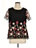 Cato 100% Polyester Black Short Sleeve Blouse Size M (estimated) - photo 1