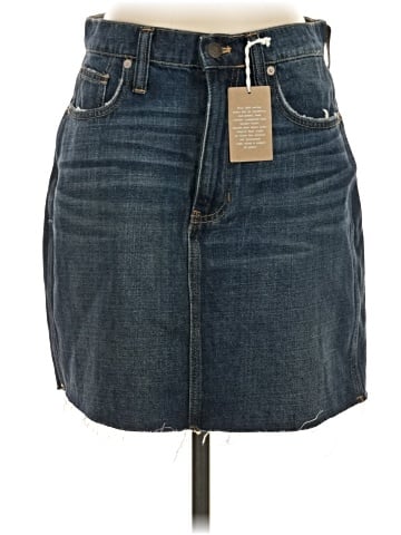 Madewell Rigid Denim Straight Mini Skirt: Reworked Edition (view 1)