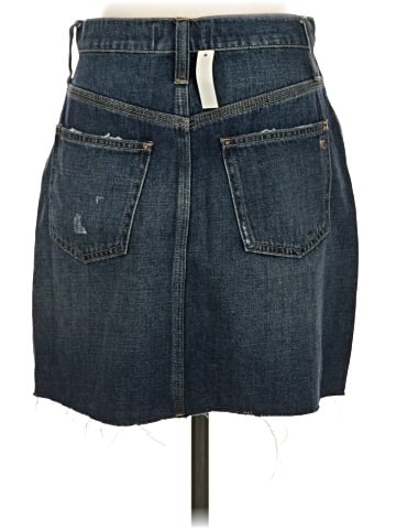 Madewell Rigid Denim Straight Mini Skirt: Reworked Edition (view 2)