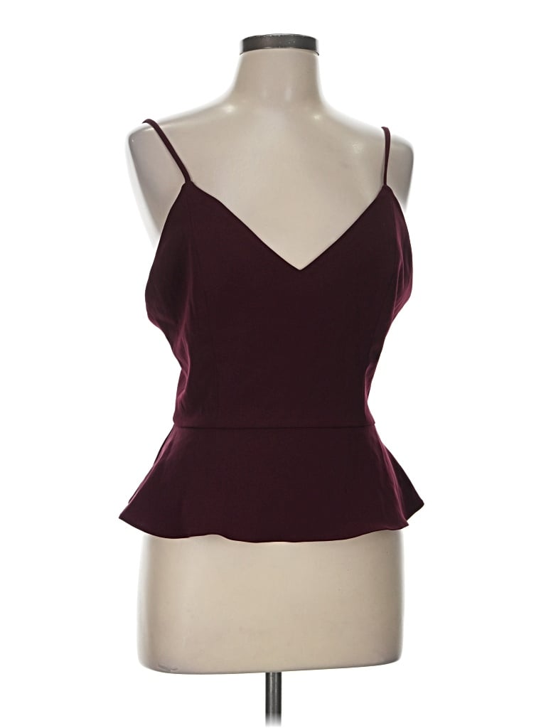 Pre-owned Amanda Uprichard Tank Top Burgundy Strapless Neckline Tops