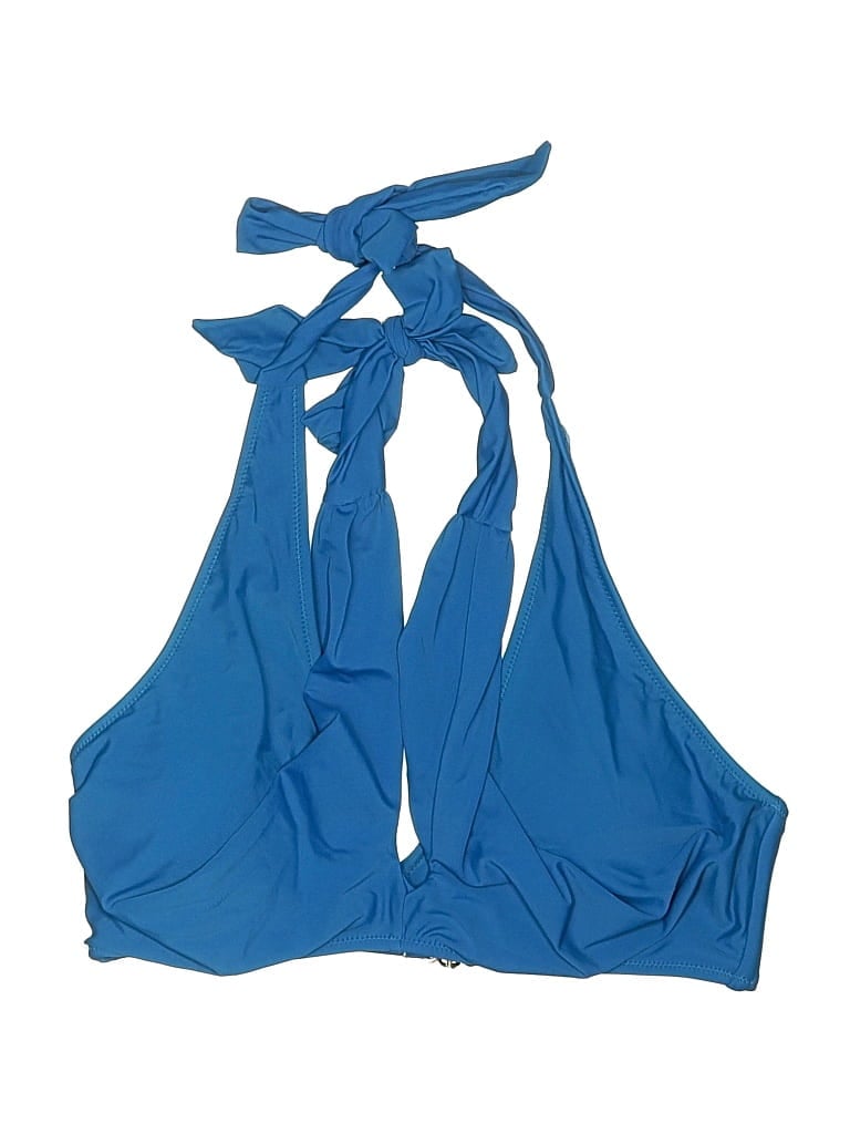 Pre-owned Blooming Jelly Swimsuit Top Blue Solid Pattern Swimwear