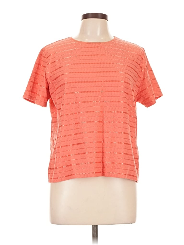 Pre-owned Sag Harbor Short Sleeve Top Orange Crew Neck Tops