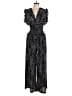Max Studio Animal Print Black Jumpsuit Size L - photo 1