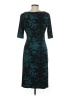 Connected Apparel Paisley Damask Jacquard Black Teal Cocktail Dress Size 8 - photo 2