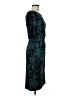 Connected Apparel Paisley Damask Jacquard Black Teal Cocktail Dress Size 8 - photo 4