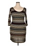 Trac Chevron-herringbone Brown Casual Dress Size 3X - photo 1