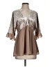 DR2 Tan 3/4 Sleeve Blouse Size S - photo 1