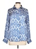 Zara Print Blue Long Sleeve Blouse Size L - photo 1