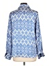 Zara Print Blue Long Sleeve Blouse Size L - photo 2