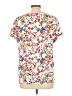 t.la Floral Ivory Short Sleeve Blouse Size L - photo 2