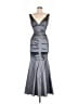 Xscape Metallic Silver Cocktail Dress Size 6 - photo 1