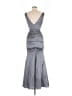 Xscape Metallic Silver Cocktail Dress Size 6 - photo 2