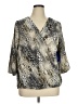 Apt. 9 Animal Print Silver 3/4 Sleeve Blouse Size XL - photo 1