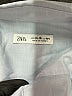 Zara Chevron-herringbone Blue Long Sleeve Button-Down Shirt Size 13 - 14 - photo 3