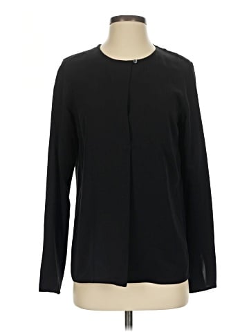 Theory Long Sleeve Silk Top (view 1)