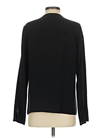 Theory Long Sleeve Silk Top (view 2)