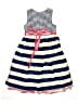Younghearts 100% Polyester Stripes Blue Dress Size 10 - photo 2
