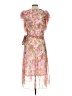 DKNY 100% Polyester Floral Tropical Orange Pink Cocktail Dress Size 12 - photo 2