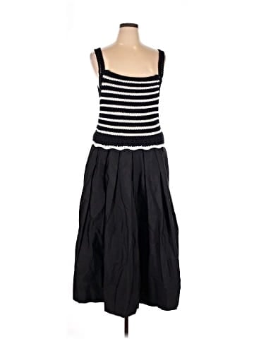 Madewell Poplin Crocheted Knit Midi Dress (view 1)