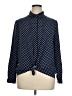 Susan Graver Polka Dots Blue Long Sleeve Blouse Size 14 - photo 1