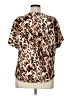 Anne Klein Animal Print Brown Short Sleeve Blouse Size XL - photo 2