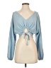 Out From Under Blue Long Sleeve Blouse Size S - photo 1