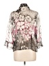 Nicola 100% Polyester Print Silver 3/4 Sleeve Blouse Size L - photo 2