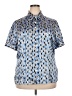 Covington Animal Print Blue Short Sleeve Blouse Size 18 - photo 1